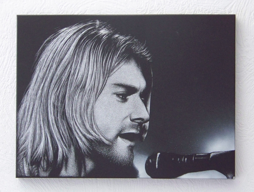 NIRVANA - Kurt Cobain - engraving